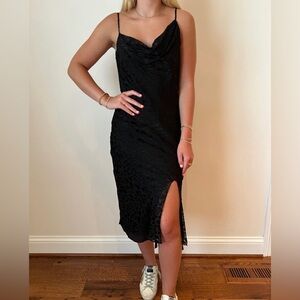 Black Spotted Assymetrical Good American Dress